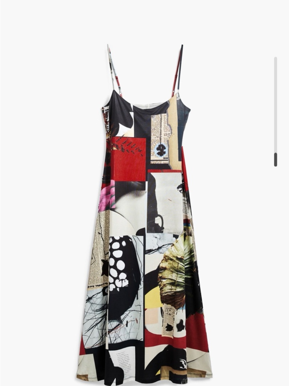Desigual Multi‑Color Abstract Maxi Slip Dress in Black, Cream & Red - Picture 2 of 6